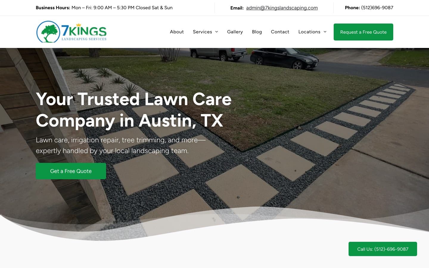 7 Kings Landscaping website — built by Roundhouse
