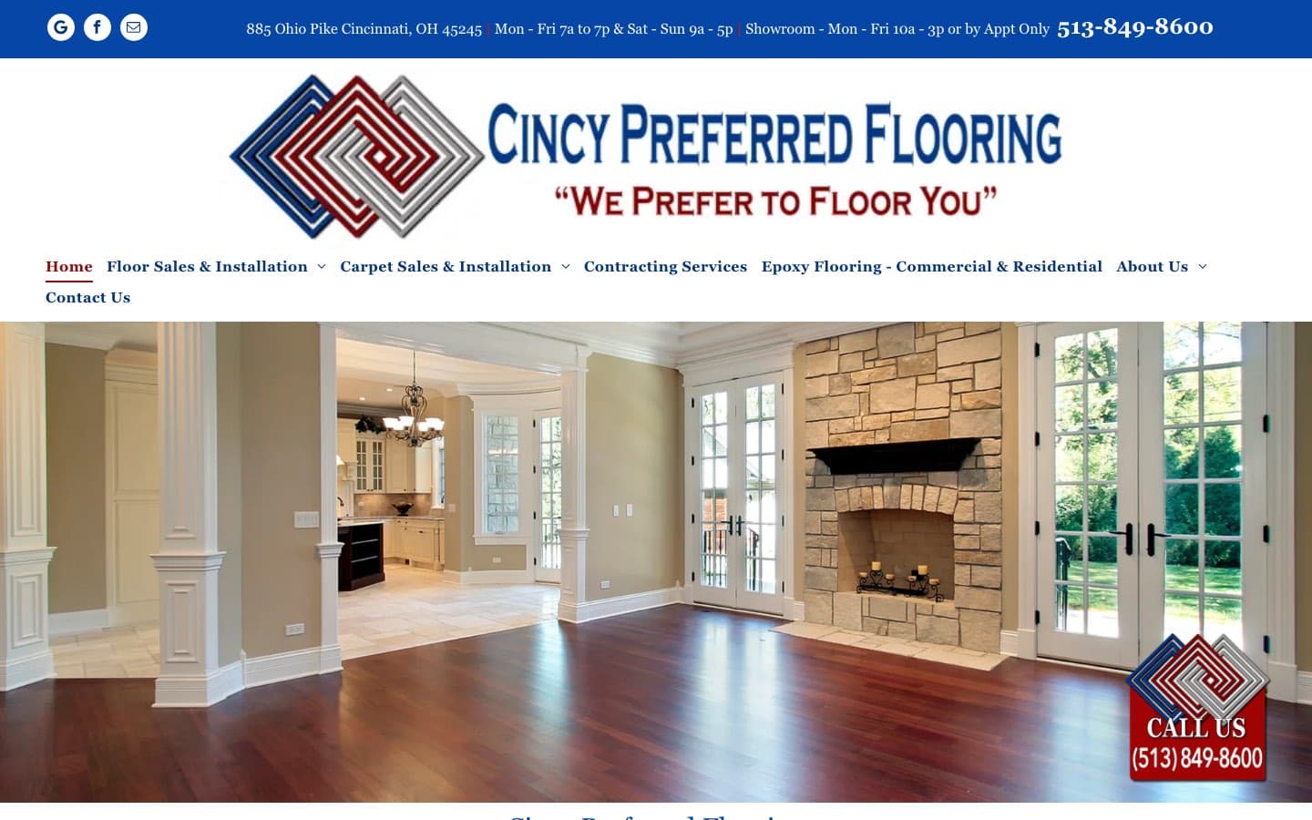 Cincy Preferred Flooring website — built by Roundhouse
