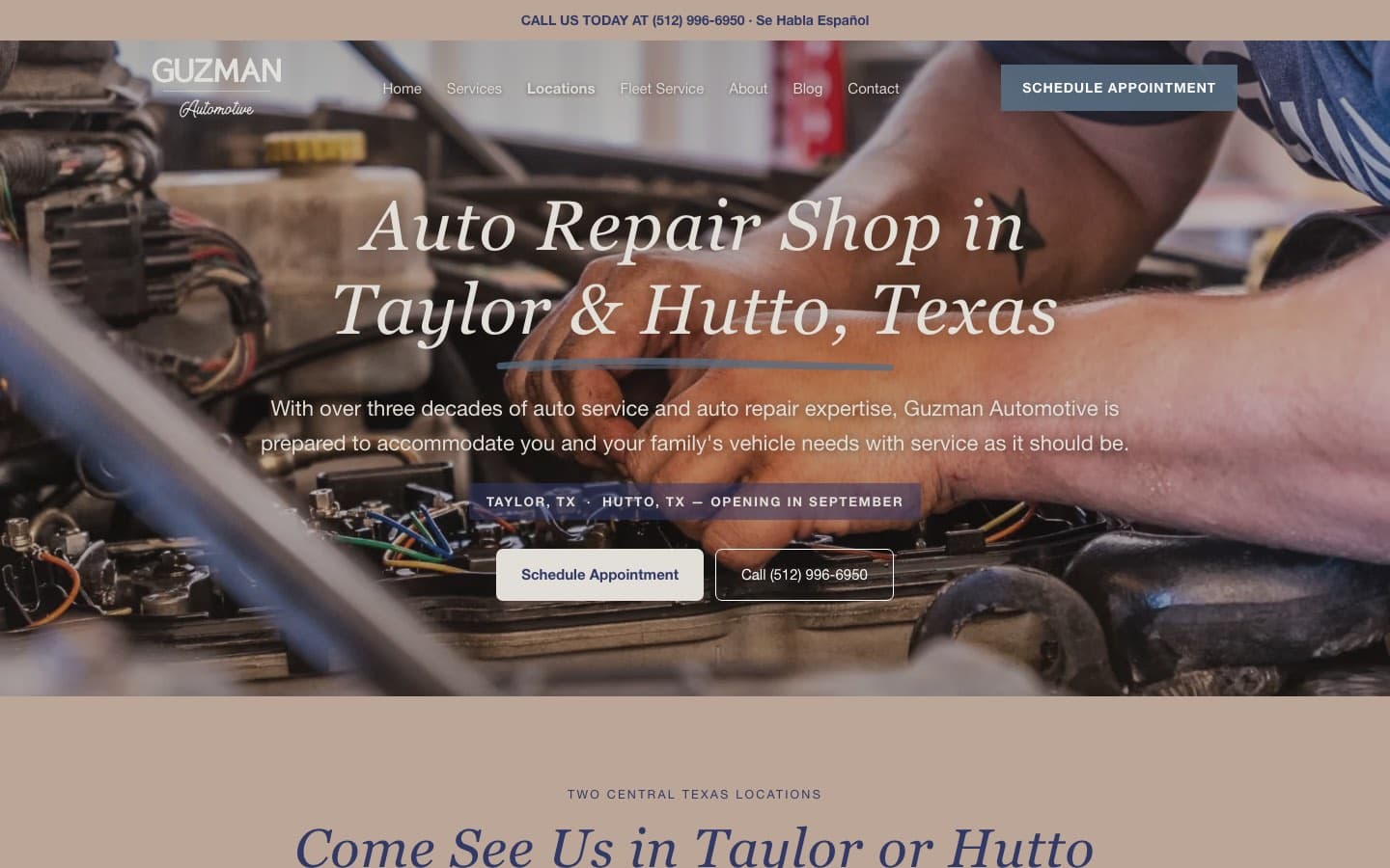 Guzman Automotive website — built by Roundhouse