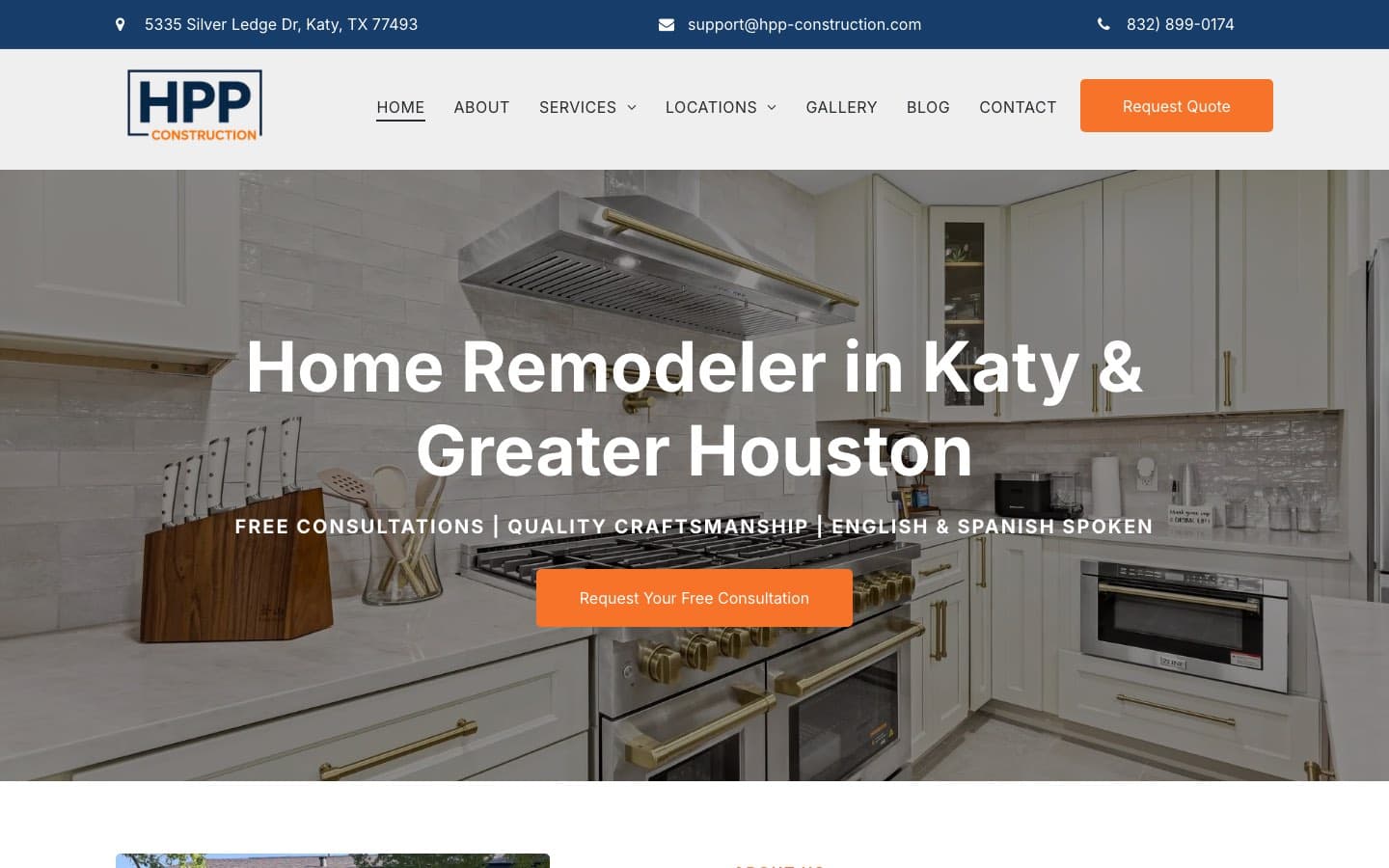 HPP Construction website — built by Roundhouse