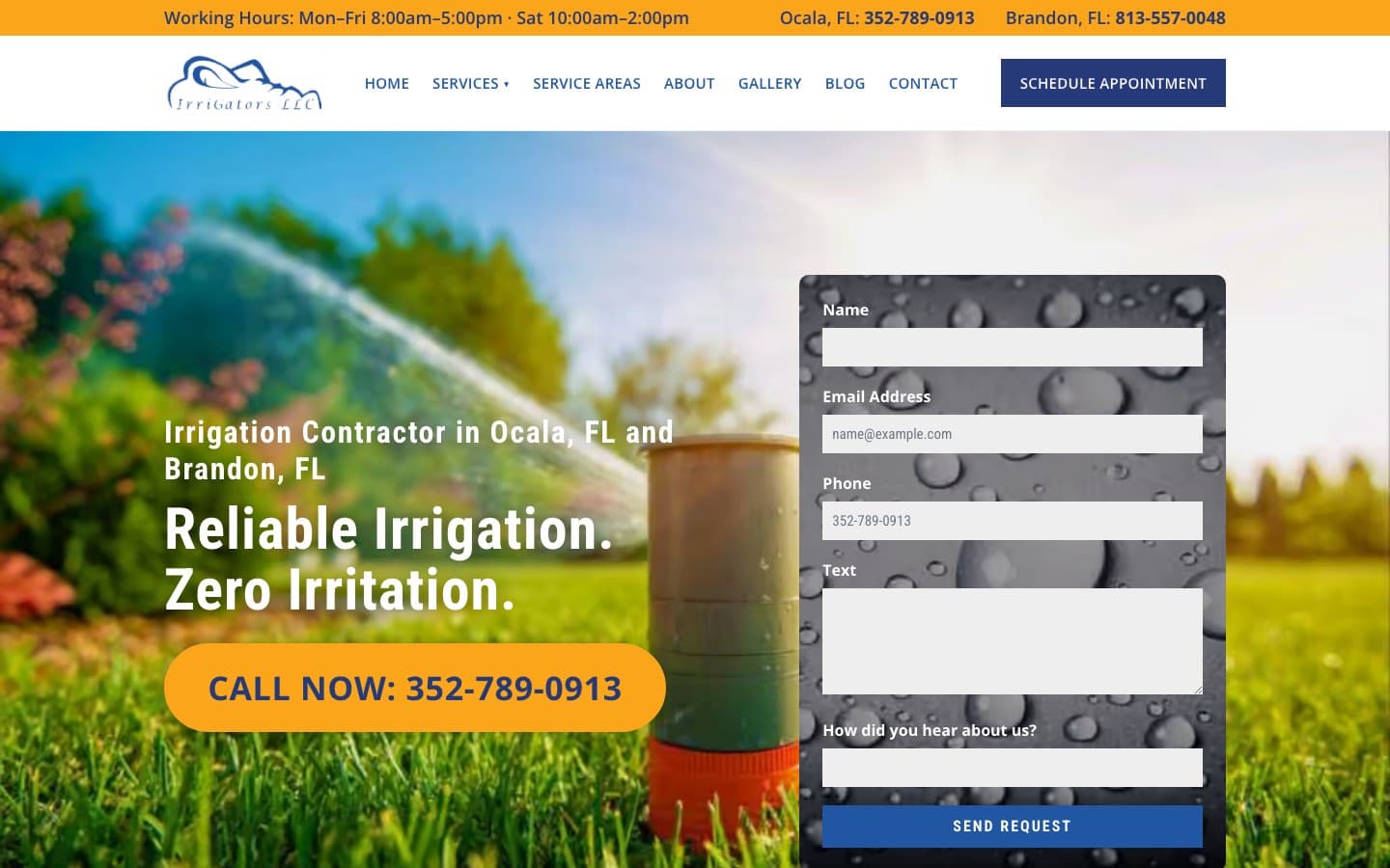 Irrigators LLC website — built by Roundhouse