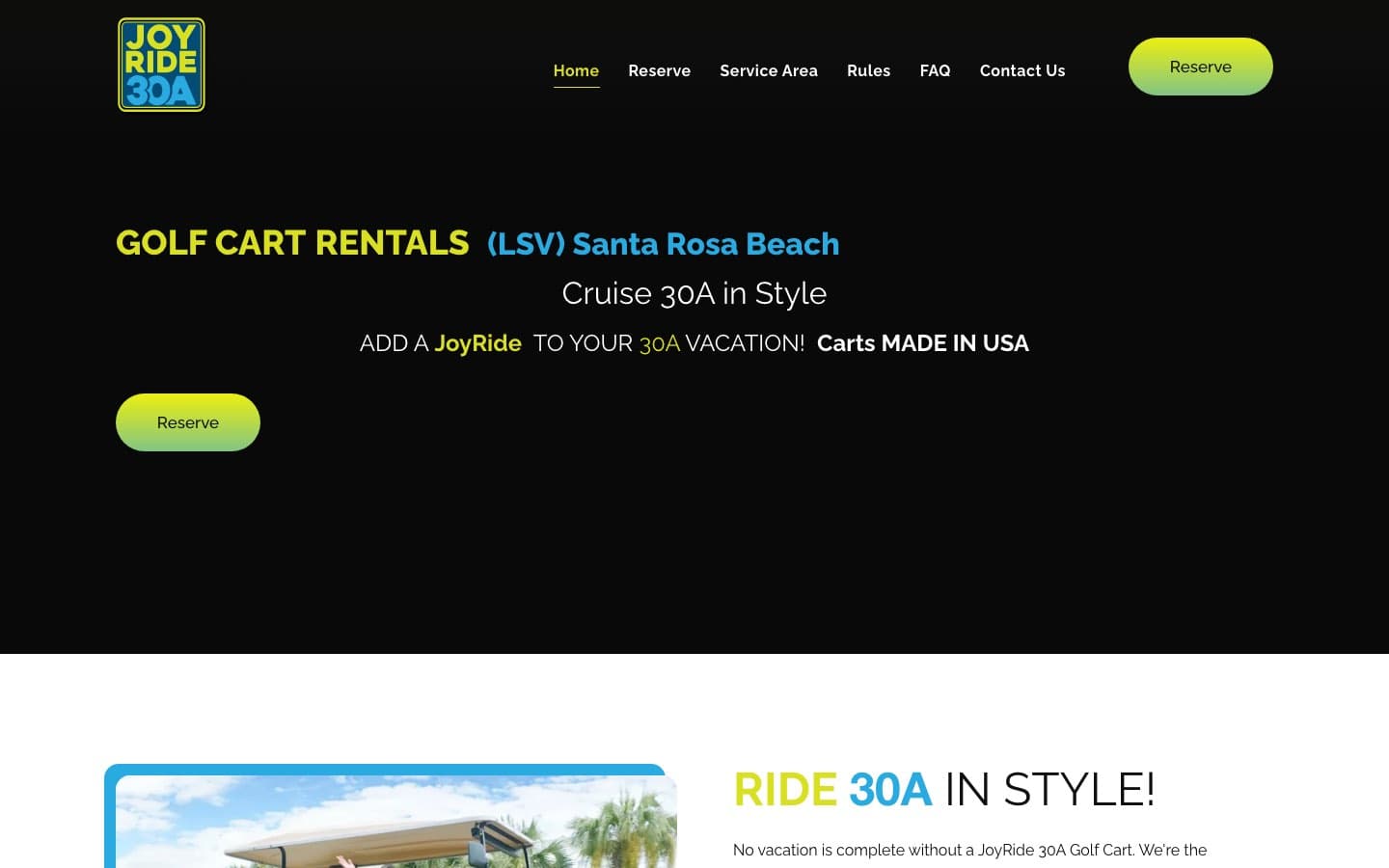 JoyRide 30A website — built by Roundhouse