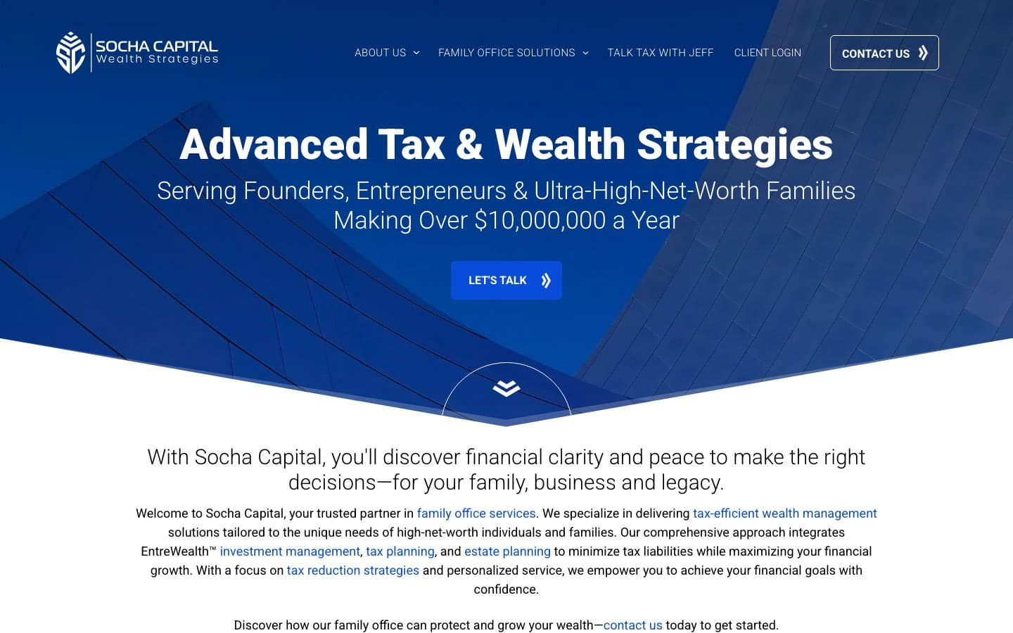 Socha Capital website — built by Roundhouse
