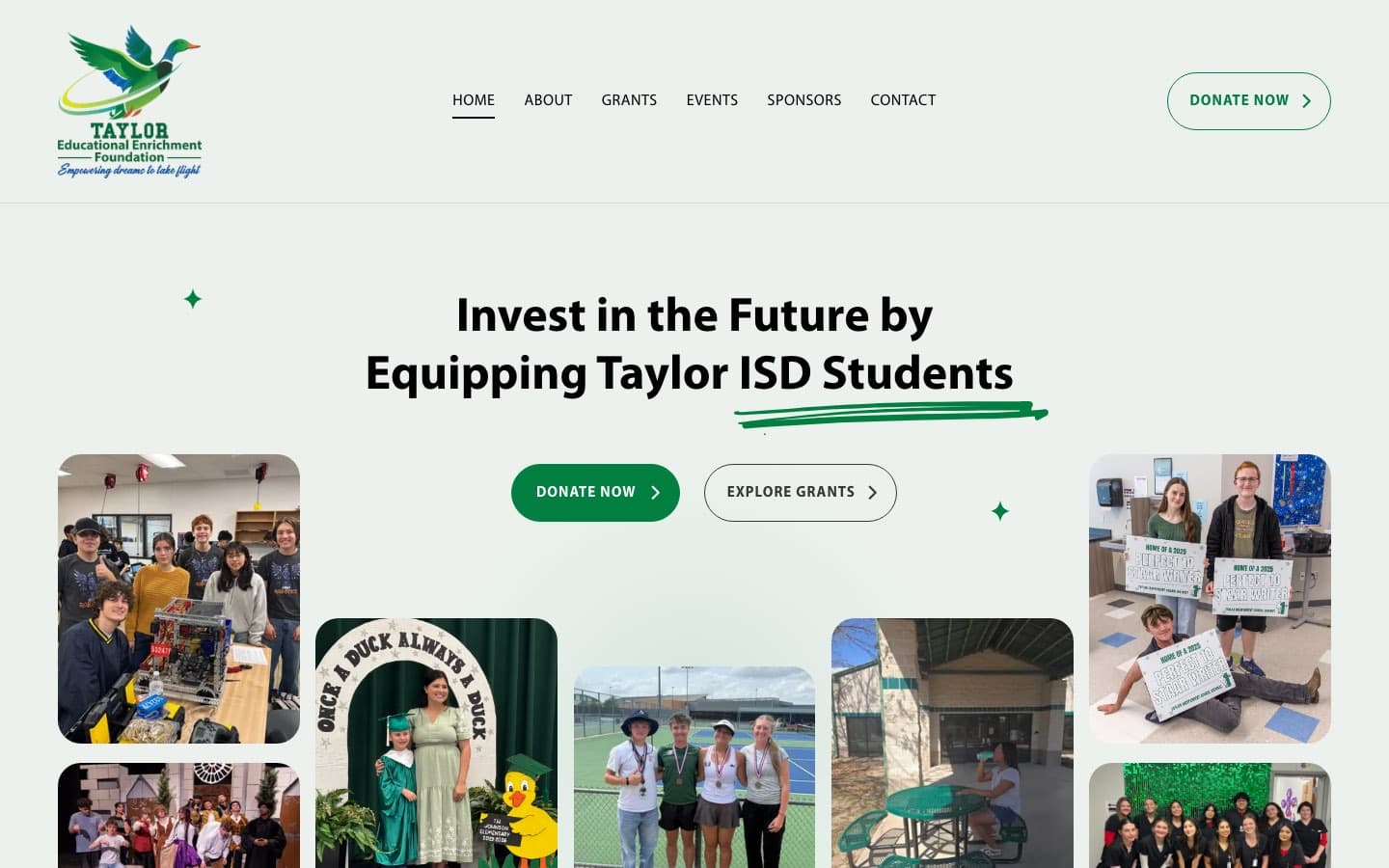 Taylor Education Foundation website — built by Roundhouse