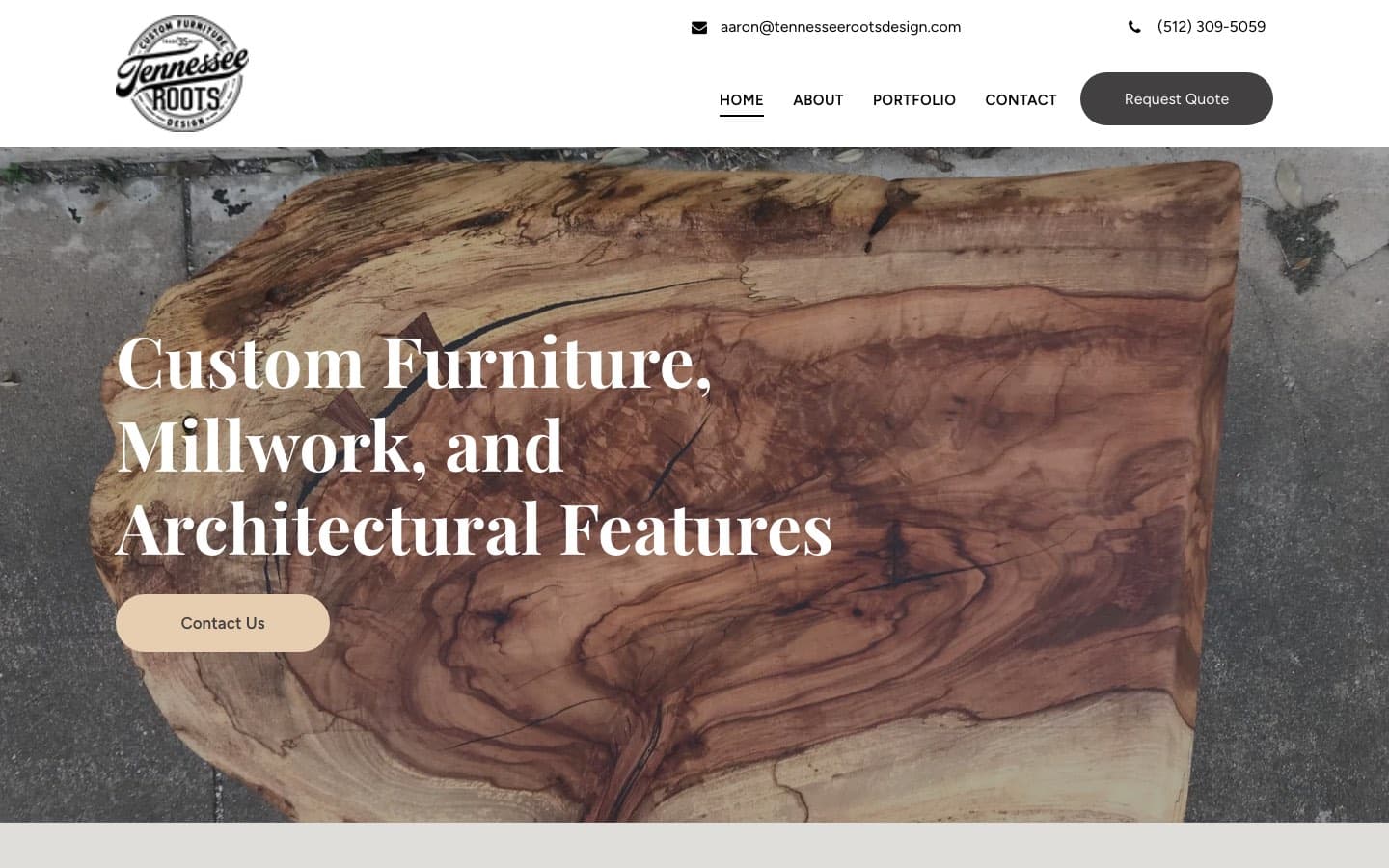 Tennessee Roots Design website — built by Roundhouse